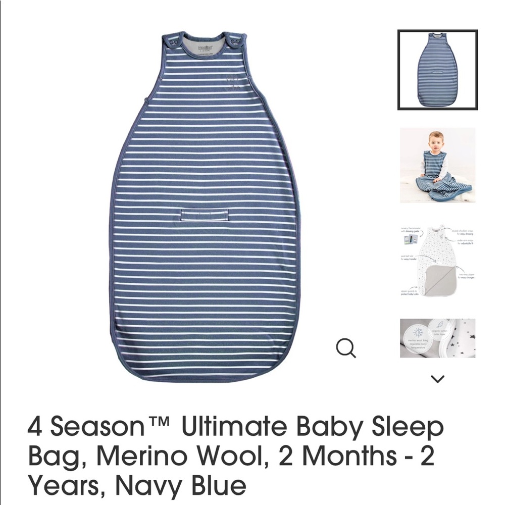 Woolino four seasons merino wool baby sleep bag